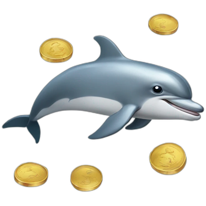 dolphin & coins emoji