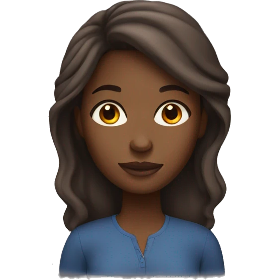 black woman with long brown hair emoji