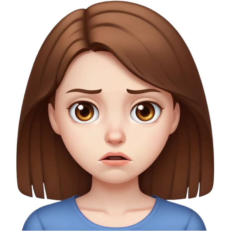 girl with disgusted face expression emoji