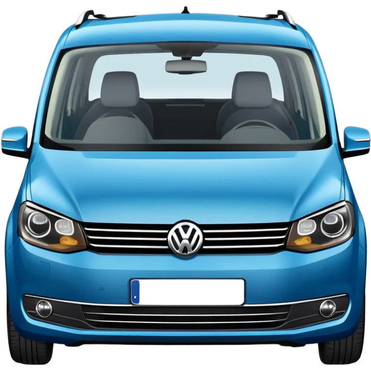 Blue Volkswagen Touran minivan from front angle emoji