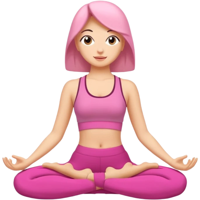 Pembe kıyafetli yoga yapan kız emoji