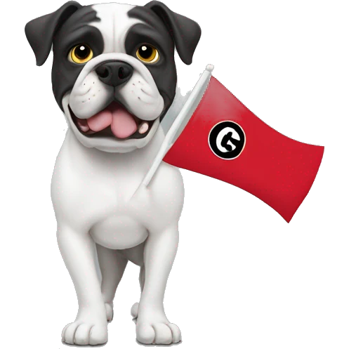person holding a Georgia Bulldog flag emoji