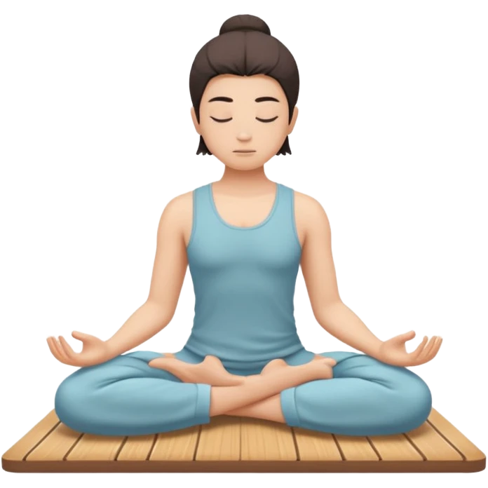 person in meditation pose on a stylized nail board emoji