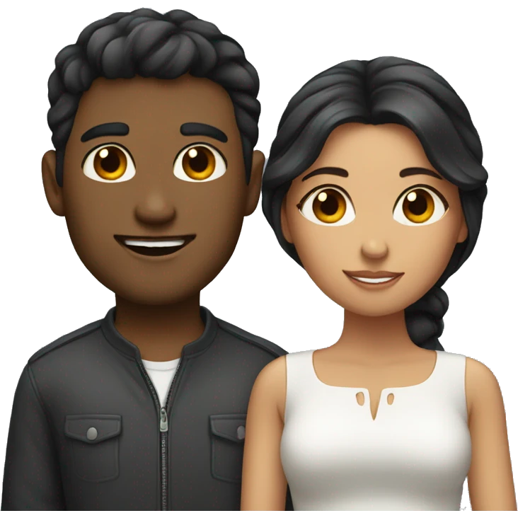 Couple with dark hair emoji