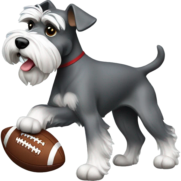 Schnauzer playing football  emoji