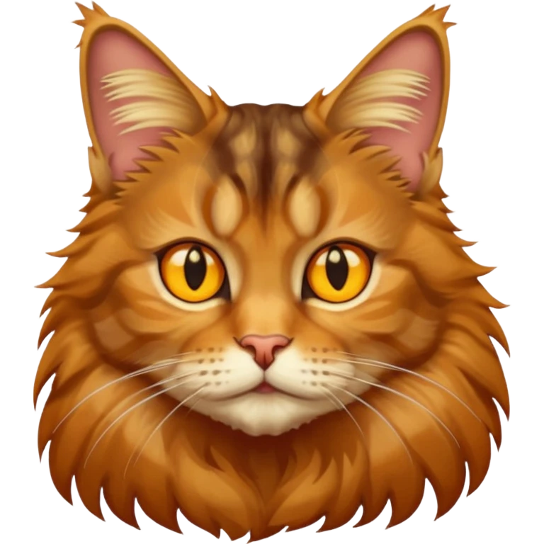A Maine coon tabby cat emoji with yellow eyes  emoji