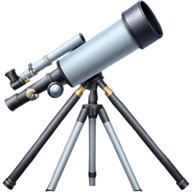 An icon featuring a telescope, stars, and a planet, symbolizing astronomy. The design includes a crescent moon, distant galaxies, and constellations, representing the study of space and celestial bodies. Transparent background highlights the exploration of the universe and cosmic phenomena. emoji