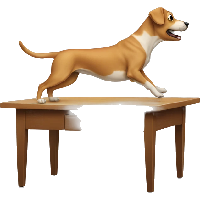 dog dancing on a table emoji