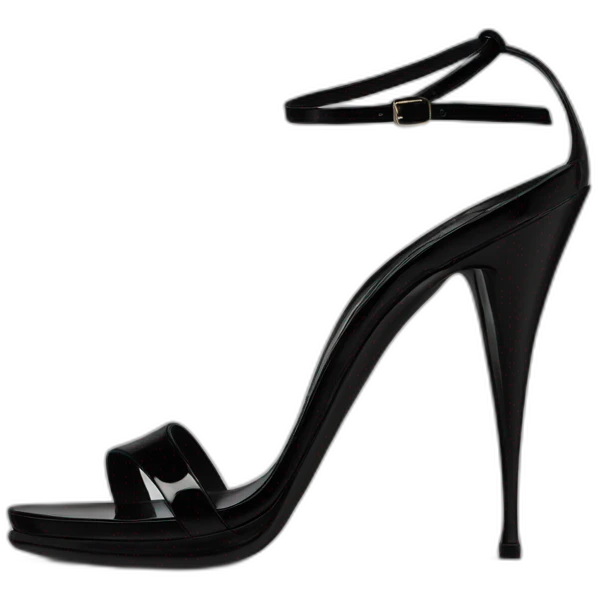 YSL TRIBUTE heel SANDAL black PATENT LEATHER emoji