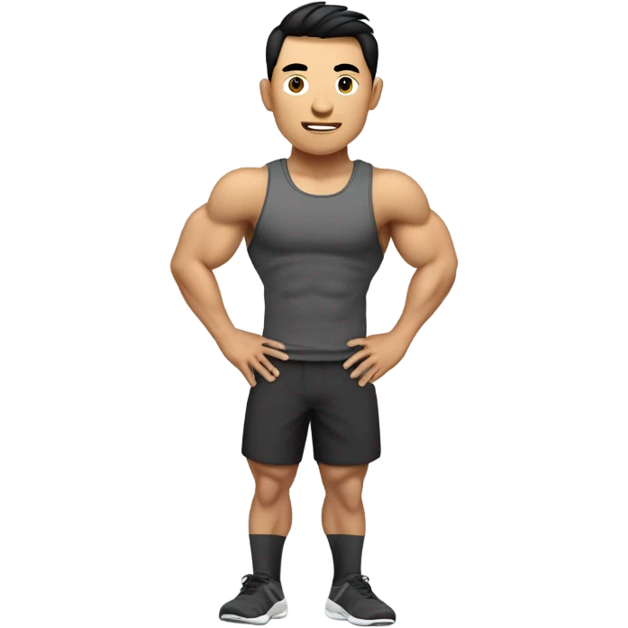 strong asian personal trainer emoji