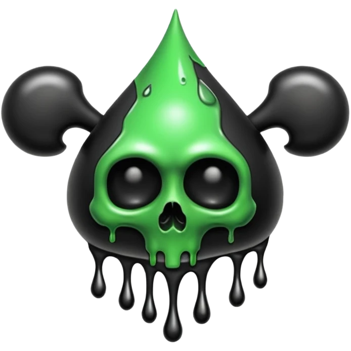 Black Clubs drippy slimey effect with skulls inside emoji