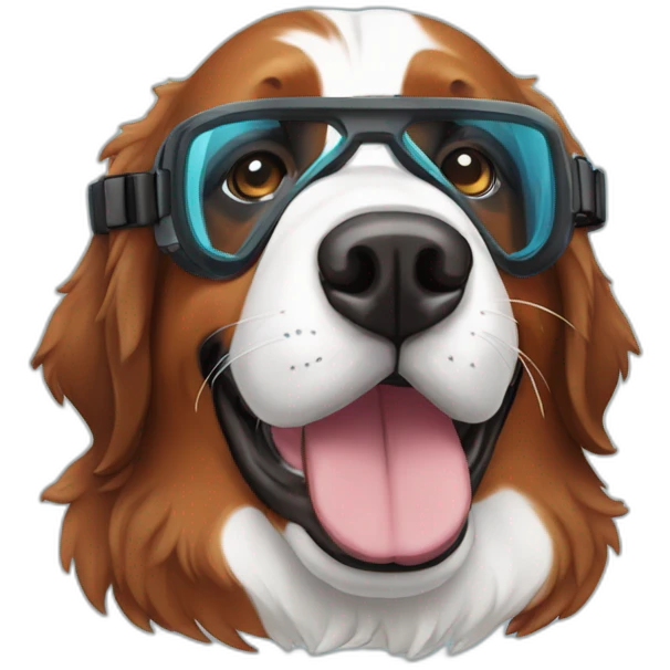 Bernese Mountain Dog wearing snorkel emoji