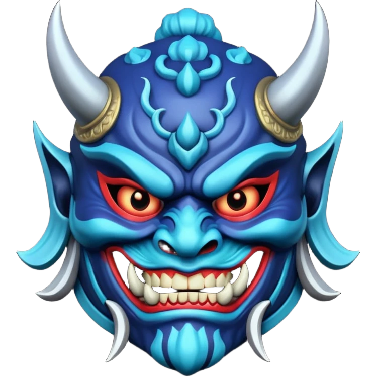 blue samurai oni mask emoji