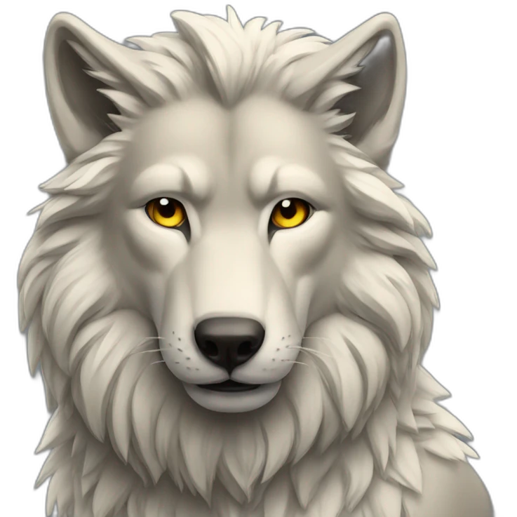 Wolf on lion emoji