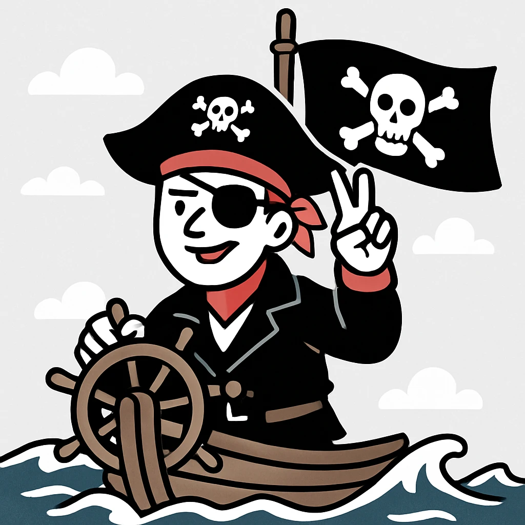 pirate avatar sailing on a pirate ship emoji