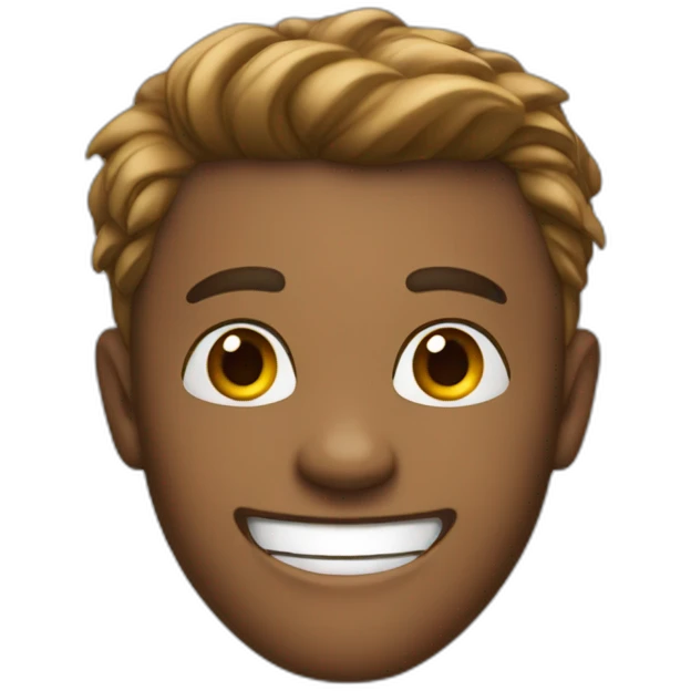 A confidential young man with a energetic smile  emoji