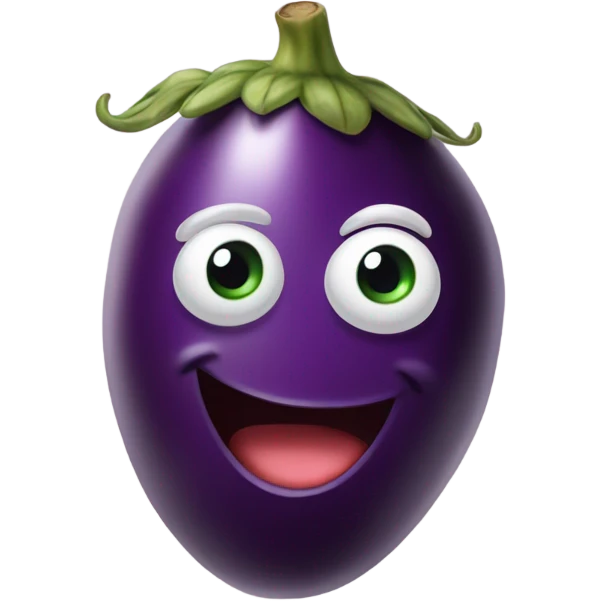 Eggplant with smile emoji