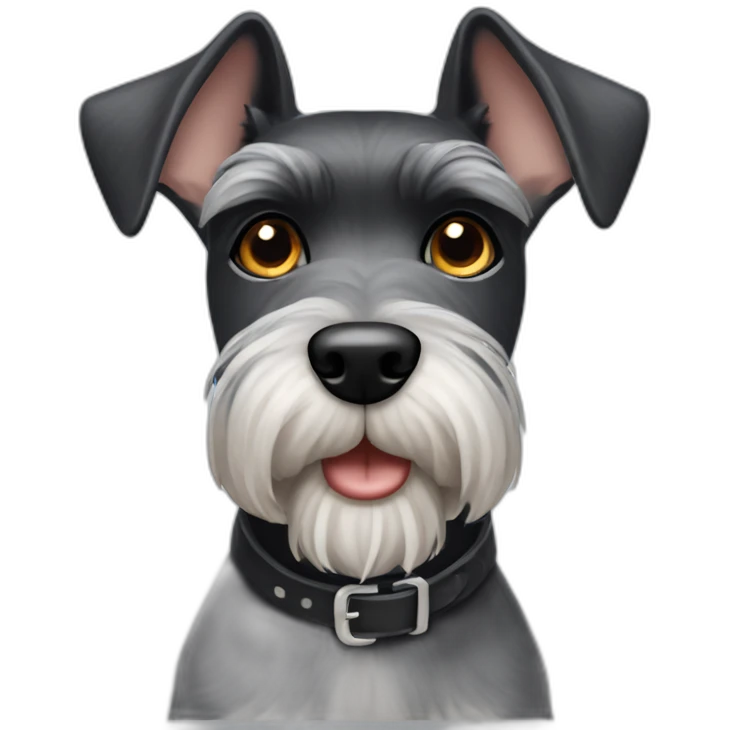 Mini schnauzer ears up emoji