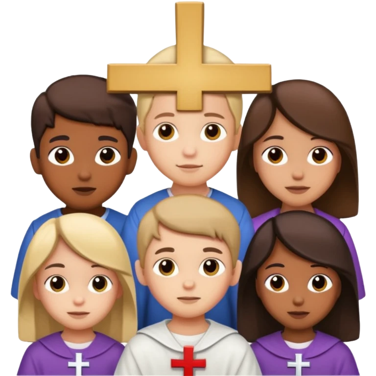 Kids with Holy Cross emoji