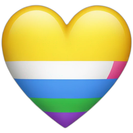 yellow heart with lgbt flag emoji