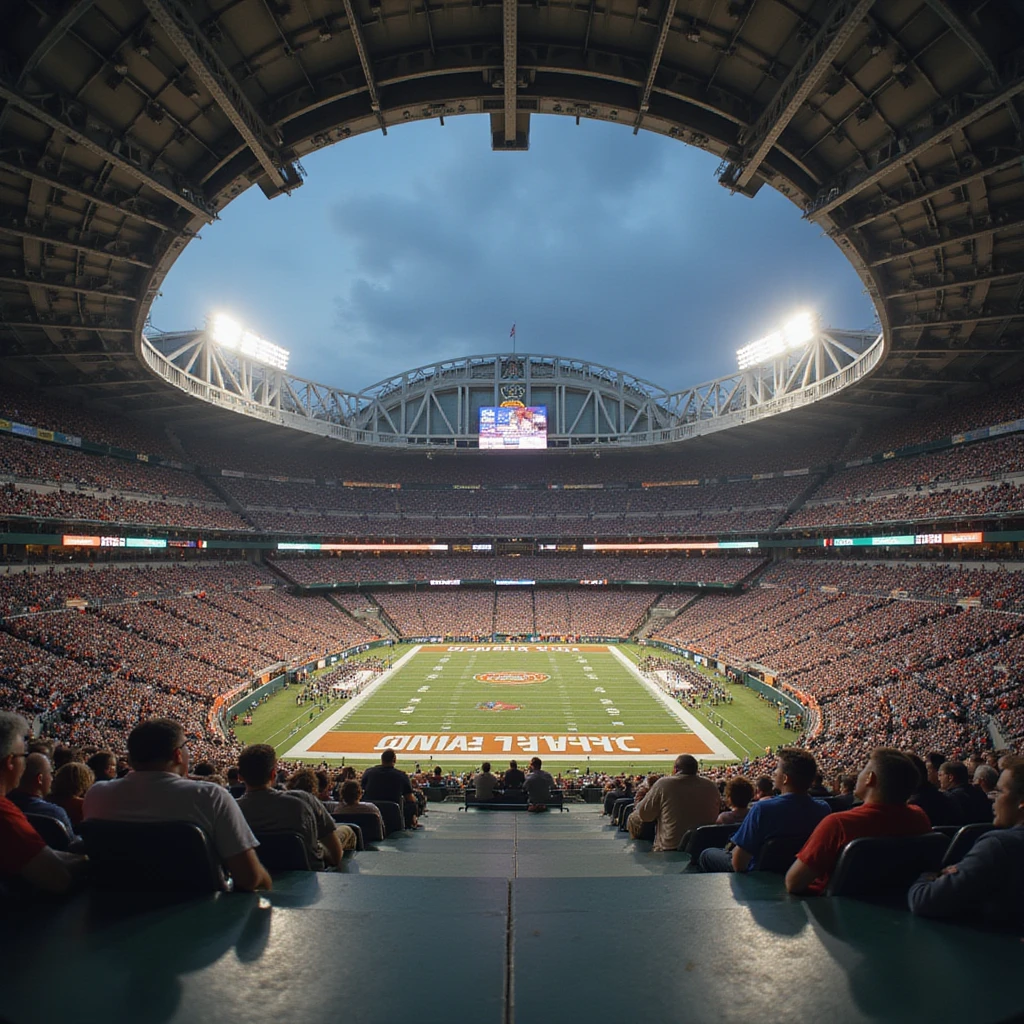 cinematic, realistic emoji of Franklin Field Stadium in Philadelphia, featuring majestic, ornate architecture, lifelike detail, bright lighting, accurate colors, transparent background emoji