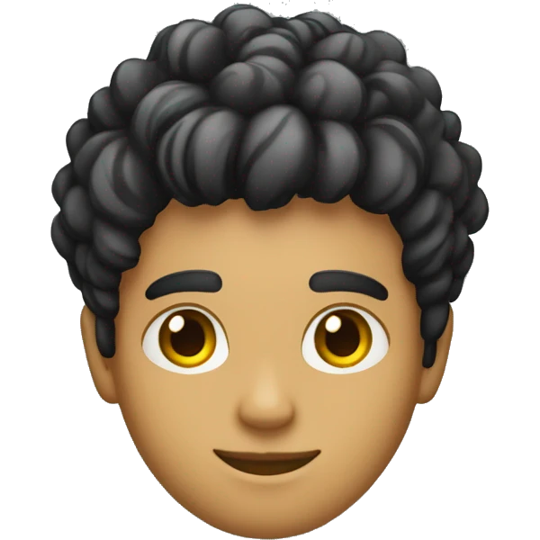 ingeniero joven con rulos y pelo corto, pelo negro sin lentes emoji