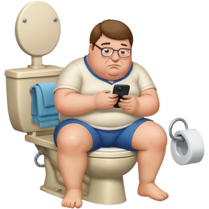 can you do  Peter Griffin sitting on the toilet playing on his phone emoji