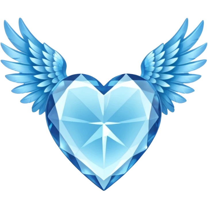 Light blue crystal heart with wings emoji