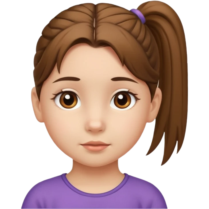 una chica pequeña con una cola de caballo emoji