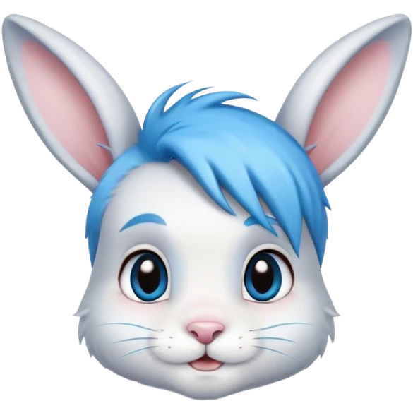 pretty easter boy bunny with blue hair emoji