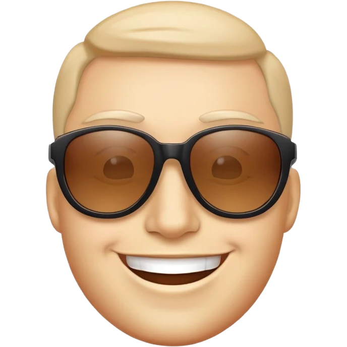 face with sunglasses, confident smile emoji