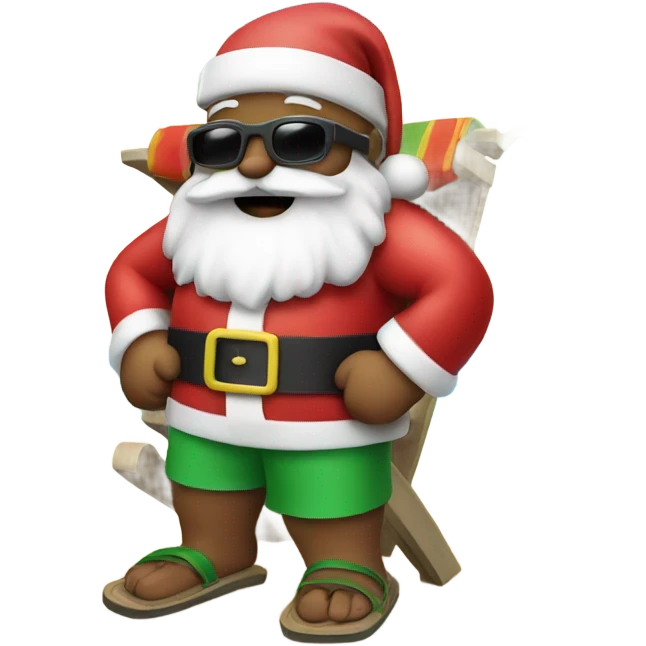santa at the beach emoji