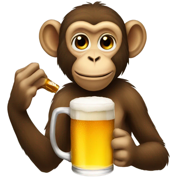Monkey drinking a beer emoji