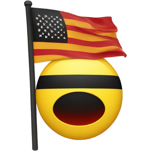 Flag with black on top yellow circle in the middle and red on the bottom  emoji