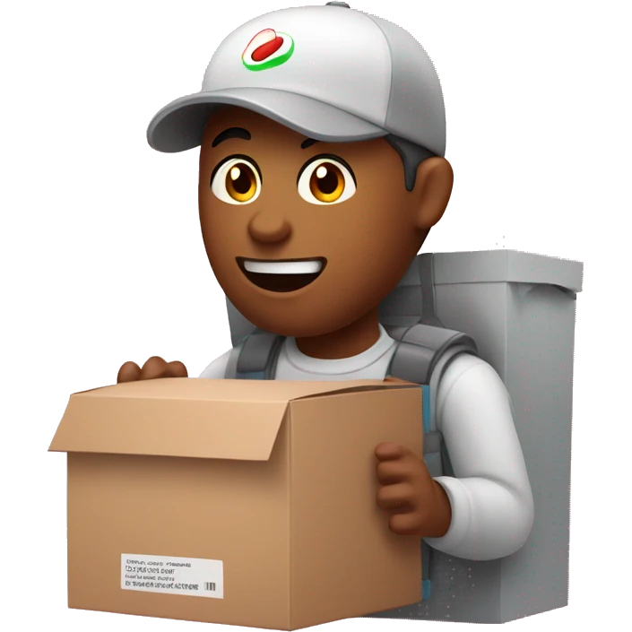 A food delivery man in a food delivery box

 emoji