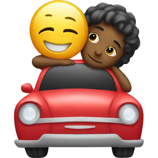 emoji hugging car emoji