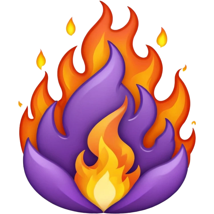 plain purple no orange color fire emoji