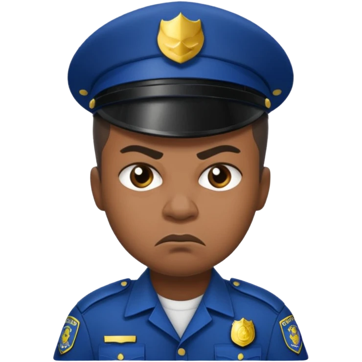 Black angry police man emoji