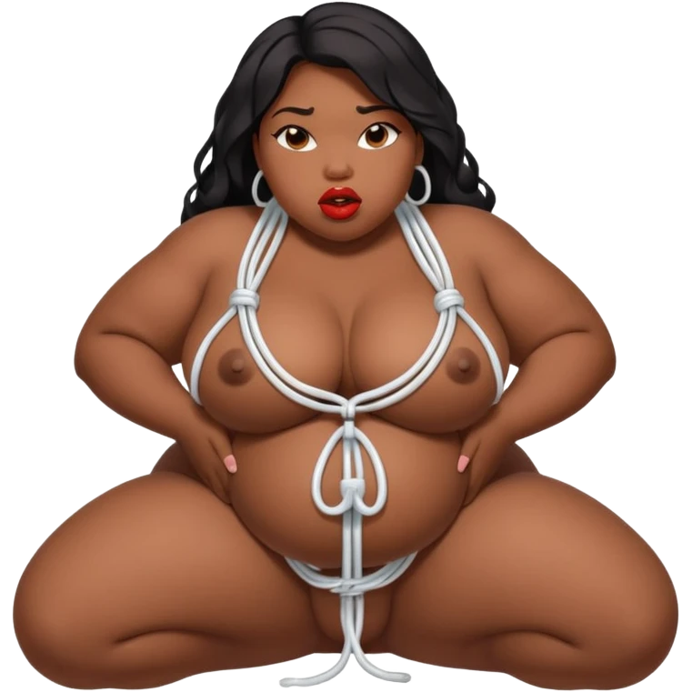 a sexy black BBW’s plump lips wide. She’s on her knees, cheeks hollow, drooling as she deepthroats. He explodes—hot cum floods her mouth, spilling in thick white ropes down her chin and dripping onto her , heaving tits and her vagina is open 
 emoji