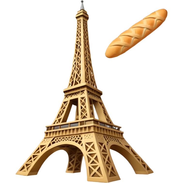 Flying bagette on eifel tower emoji