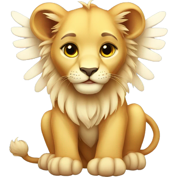 Cute Lion cub with wings emoji