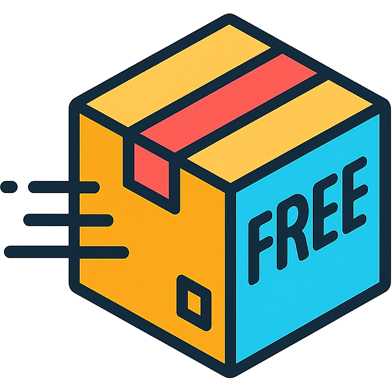 free shipping box, color outline icon, modern look emoji
