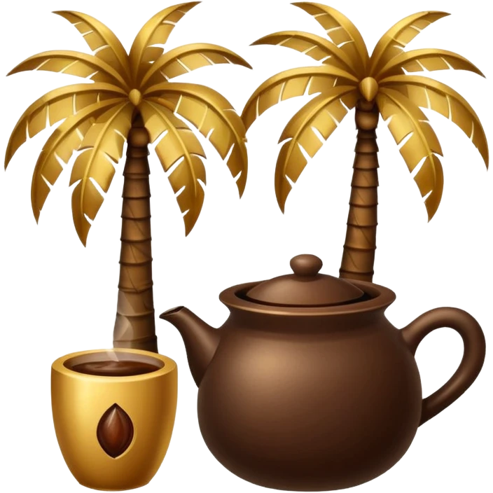 Saudi coffee, palm tree, dates emoji