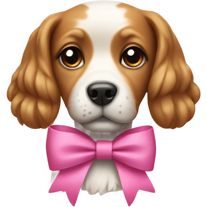 Dog with a pink bow emoji