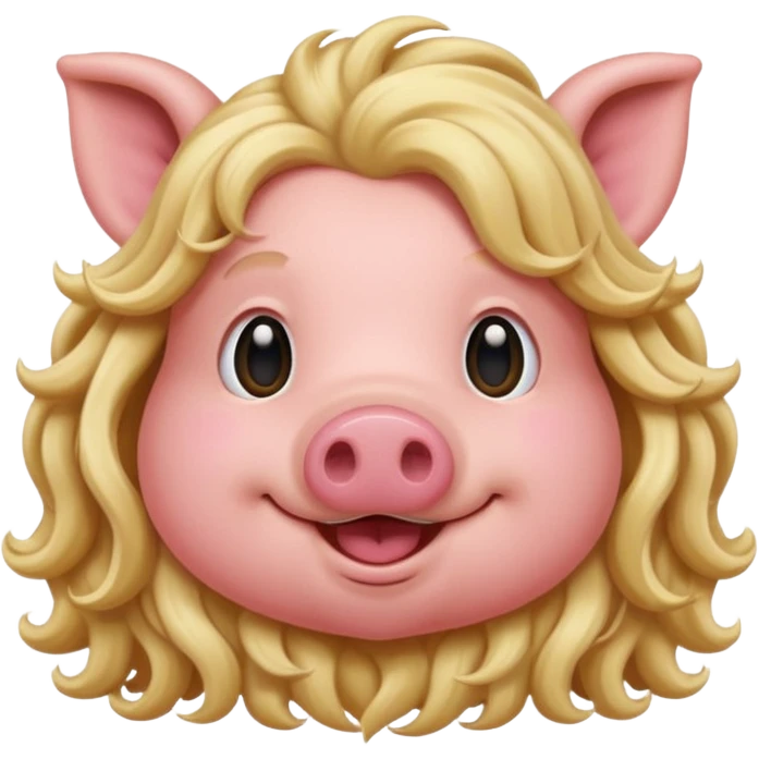 long blonde haired pig emoji