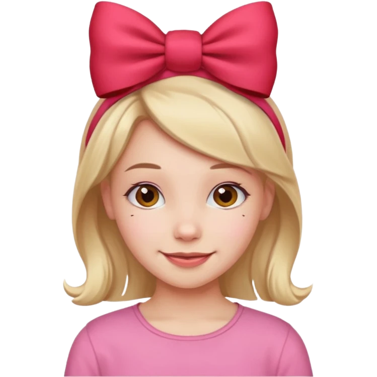 Girl with red bow on her head and pink shirt emoji