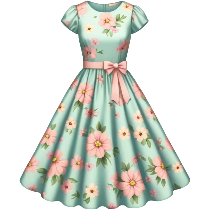 Vintage flowery dress emoji