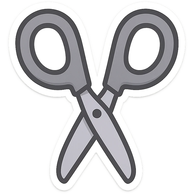 simple black scissors emoji