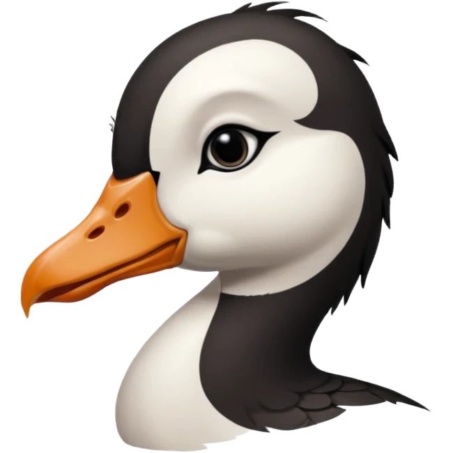 goose head that is emo with dark hair emoji