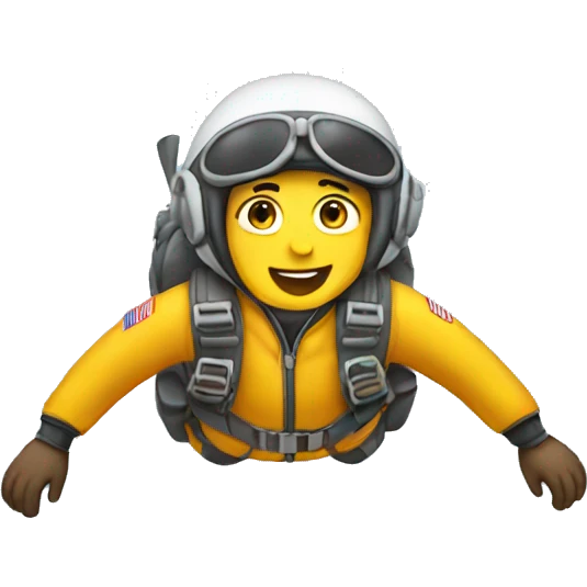Pilot parachuting emoji